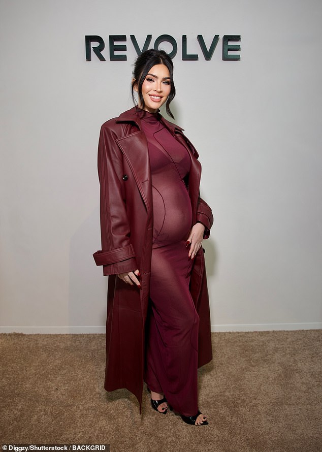 Pregnant Megan Fox showcases her bump and lingerie in SHEER dress ahead of arrival of first child with MGK