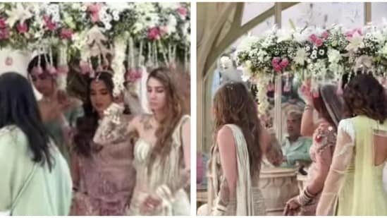 Anurag Kashyap's daughter Aaliyah makes stunning entry as a bride. Catch Khushi Kapoor as part of the bride squad | Bollywood